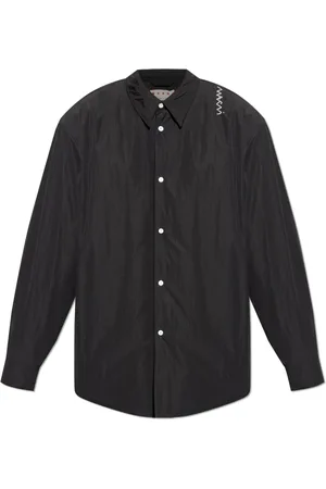 Marni Skjorte, Herre, Sort, L, Uld, Skjorte med broderi