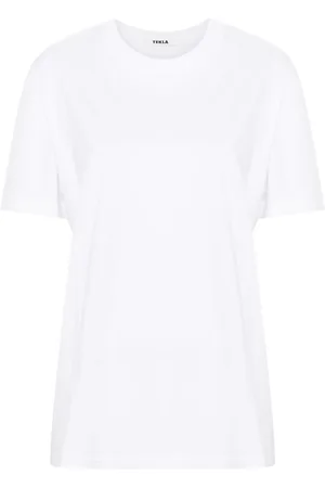 Tekla Top, Dame, Hvid, XL, Bomuld, Hvid Langærmet Sove T-Shirt