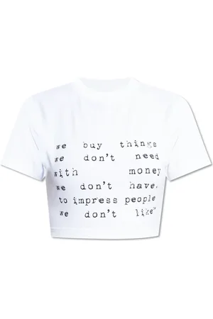 Vetements Top, Dame, Hvid, XS, Bomuld, Trykt T-shirt