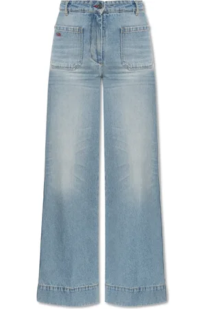 Victoria Beckham Jeans, Dame, Blå, W25, Bomuld, Jeans med logo