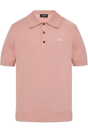 Dsquared2 Top, Herre, Lyserød, XL, Bomuld, Bomuldspolo med Logo