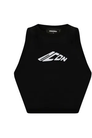 Dsquared2 Top, Dame, Sort, XS, Bomuld, Ærmeløs Cropped Top