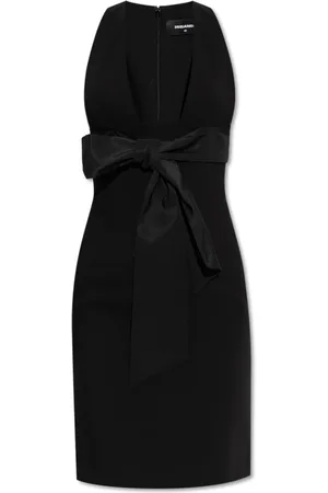 Dsquared2 Kjole, Dame, Sort, 2XS, Polyester, Kjole med dekorativ sløjfe