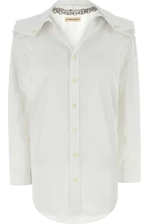 Y / PROJECT Bluser & Skjorter, Dame, Hvid, S, Hvid Poplin Skjorte Klassisk Stil