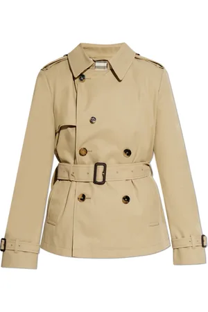 Burberry Frakke, Dame, Grøn, 2XS, Bomuld, Kort Trenchcoat