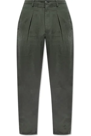 Giorgio Armani Bukser, Herre, Grøn, XL, Uld, Bredbenede bukser