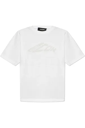 Dsquared2 Top, Dame, Hvid, 2XS, Bomuld, T-shirt med trykt logo