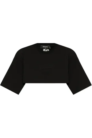Dsquared2 Top, Dame, Sort, XS, Bomuld, Kort, løstsiddende T-shirt