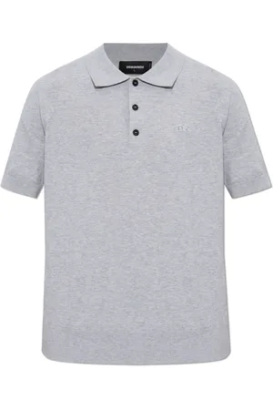 Dsquared2 Top, Herre, Grå, XL, Bomuld, Bomuldspolo med logo