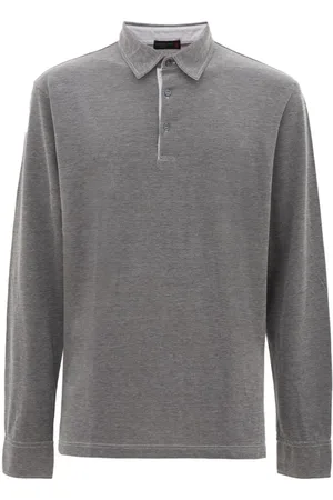 corneliani Top, Herre, Grå, L, Bomuld, Grå Bomuld Polo Skjorte