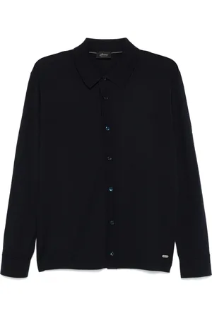 BRIONI Strik, Herre, Blå, XL, Uld, Luksus Uld Polo Skjorte
