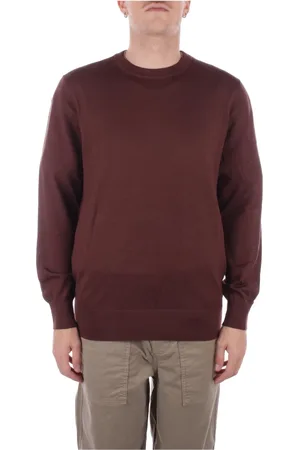 MC2 SAINT BARTH Strik, Herre, Brun, M, Uld, Brun Logo Sweater Regular Fit