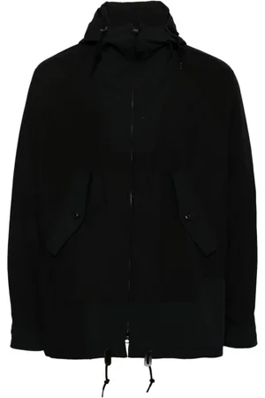 Comme des Garçons Jakke, Herre, Sort, M, Bomuld, Sort Patchwork Jakke med Justerbare Stropper
