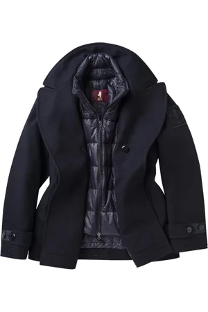 MCS Frakke, Herre, Blå, 2XL, Uld, Elegant Herre Kort Dobbelt-Breasted Frakke