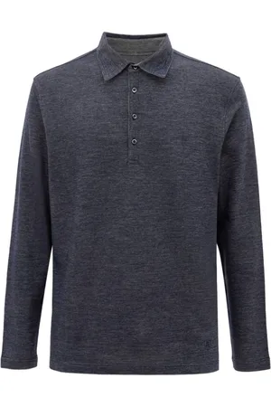 corneliani Top, Herre, Blå, L, Uld, Blå Uld Polo Skjorte