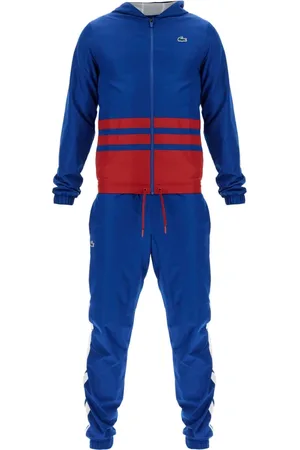 Lacoste Sport, Herre, Blå, XS, Hættetrøje Sports Tracksuit med Diamantmønster