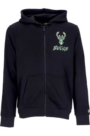 New Era Sweathshirts & Hoodies, Herre, Sort, XS, Bomuld, Milwaukee Bucks Script Hættetrøje Sort