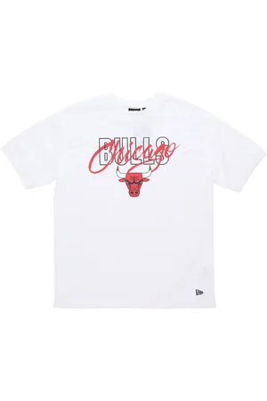 New Era Top, Herre, Hvid, S, Bomuld, Chicago Bulls Script Tee Hvid/Rød