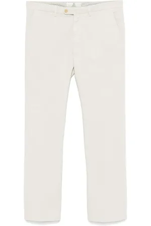 LUIGI BORRELLI NAPOLI Bukser, Herre, , W34, Bomuld, Slim Cut Elfenbenshvide Bukser