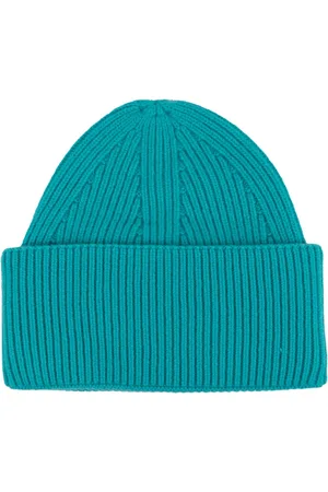 LANEUS Tilbehør, Herre, Grøn, ONE SIZE, Cashmere, Ribbet Cashmere Beanie Made in Italy