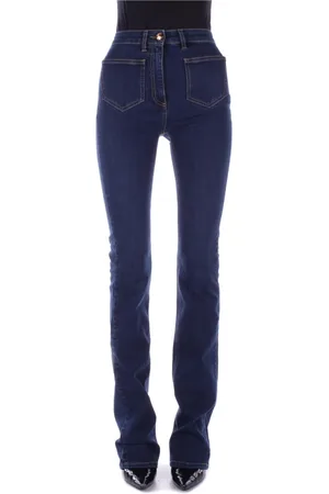 Elisabetta Franchi Jeans, Dame, Blå, W30, Bomuld, Blå Skinny Jeans med Lynlåslukning