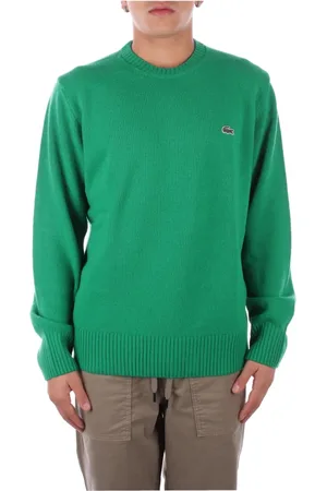 Lacoste Strik, Herre, Grøn, S, Uld, Logo Front Sweaters