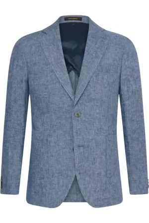 Oscar Jacobson Jakke, Herre, Blå, S, Uld, Færgeplaster blød Blazer