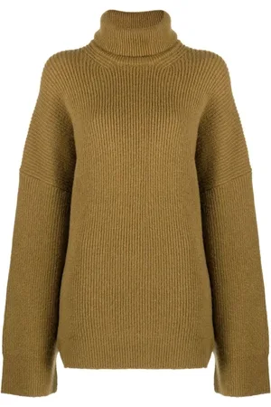 The Attico Strik, Dame, Grøn, XS, Uld, Grøn Casual Uld Sweater Grace
