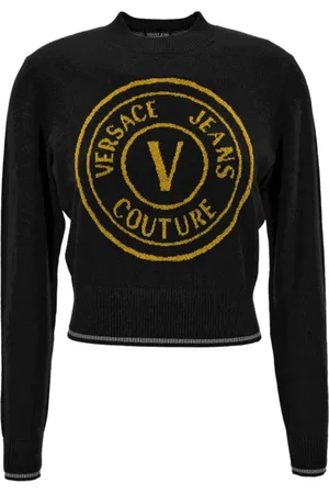 VERSACE Strik, Dame, Sort, M, Sweaters