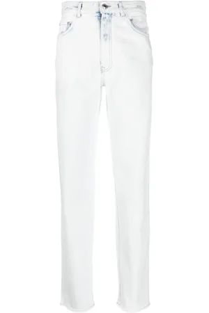 GCDS Jeans, Dame, Hvid, W26, Denim, Bling Denim Straight Jeans Hvid