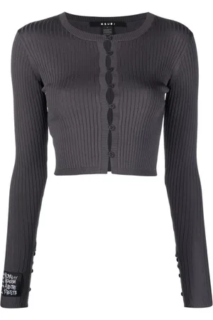 KSUBI Strik, Dame, Grå, L, Polyester, Sølv Grå Cardigan Polyester Nylon