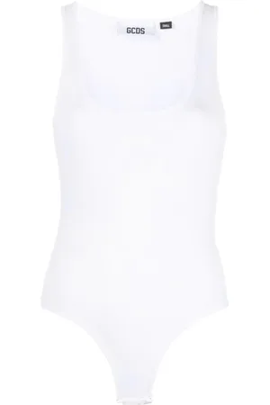 GCDS Top, Dame, Hvid, L, Hvid Casual Body Jersey Bodysuit