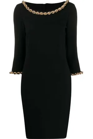 Moschino Kjole, Dame, Sort, 2XS, Uld, Sort Midi Kjole