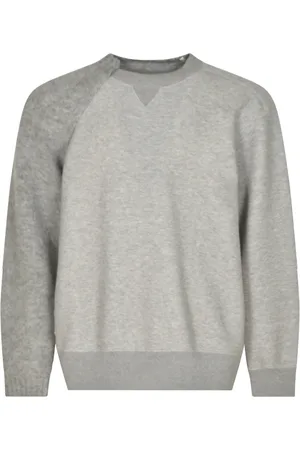 SACAI Strik, Herre, Grå, L, Grå Sweater med Unikt Design