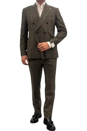 LUIGI BIANCHI MANTOVA Jakkesæt, Herre, Grøn, M, Elegant Dragt Kjole