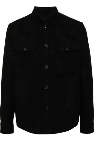 J Lindeberg Jakke, Herre, Sort, XL, Uld, Casual Sort Uld Overshirt