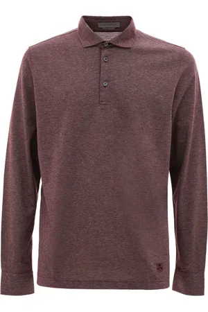 corneliani Top, Herre, Lilla, L, Lilla langærmet polo skjorte