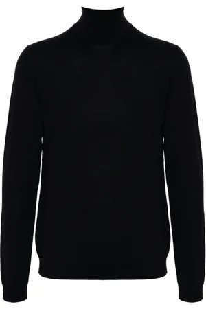 Roberto Collina Strik, Herre, Blå, 3XL, Blå Sweaters til Mænd