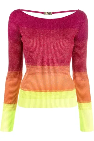 GCDS Strik, Dame, Lyserød, S, Polyester, Lyserød Lurex Degrade Sweater