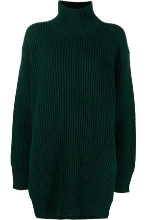 Jil Sander Strik, Dame, Grøn, 2XS, Uld, Grøn Uld Langærmet Elegant Sweater