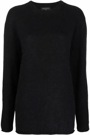 RAG&BONE Strik, Dame, Sort, L, Uld, Casual Sort Sweater med Alpaka Uld
