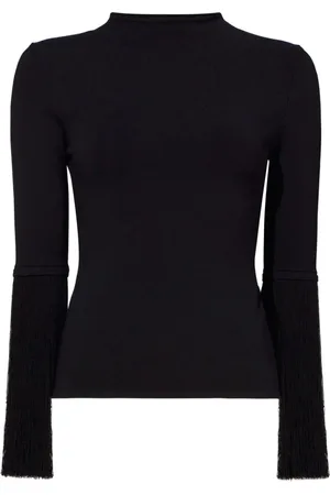 Proenza Schouler Strik, Dame, Sort, XS, Polyester, Sort Striktrøje Casual Stil