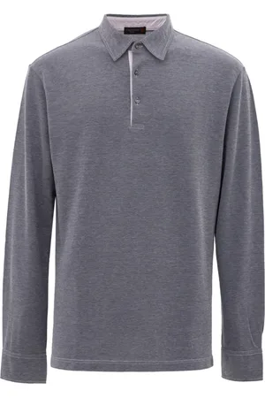 corneliani Top, Herre, Blå, L, Blå langærmet poloshirt