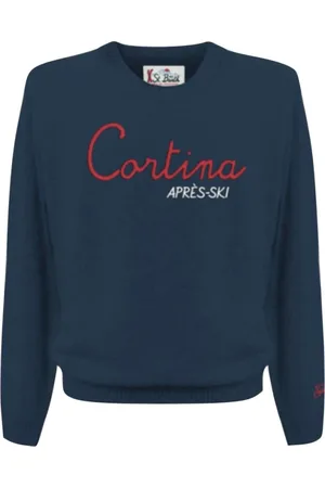 MC2 SAINT BARTH Strik, Herre, Blå, S, Cortina Apres Ski Crewneck Sweater