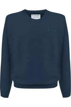 MC2 SAINT BARTH Strik, Herre, Blå, L, Lambswool Herretrøje Regent Stil