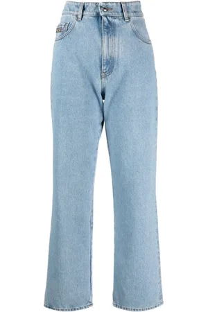GCDS Jeans, Dame, Blå, W26, Denim, Blå Straight Denim Jeans