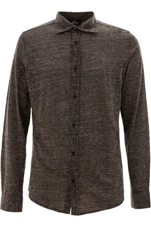 corneliani Skjorte, Herre, Grå, L, Grå Skjorte Klassisk Stil
