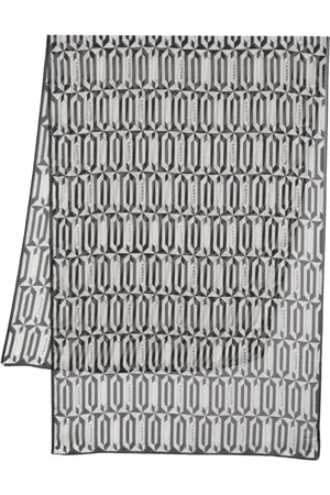 Lanvin Tilbehør, Dame, Sort, ONE SIZE, Chiffon, Geometrisk Print Silketørklæde