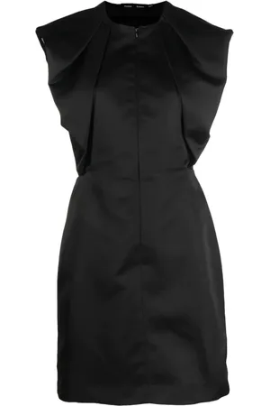 Proenza Schouler Kjole, Dame, Sort, S, Satin, Sort Satin Shift Midi Kjole