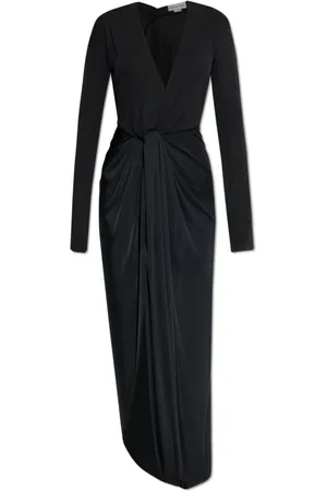 Victoria Beckham Kjole, Dame, Sort, 2XS, Uld, Langærmet kjole